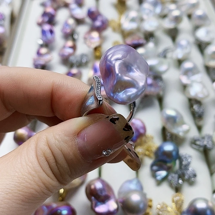 颈饰银S925镶嵌淡水珍珠京*