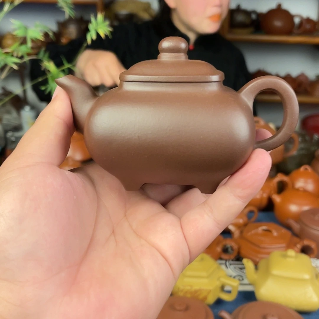 紫砂壶用****0四方传炉250cc原矿老紫泥全手工