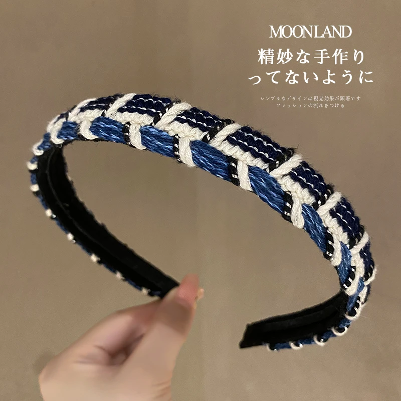 Moonland/慕阑韩国气质百搭牛仔布艺小香风发箍发饰