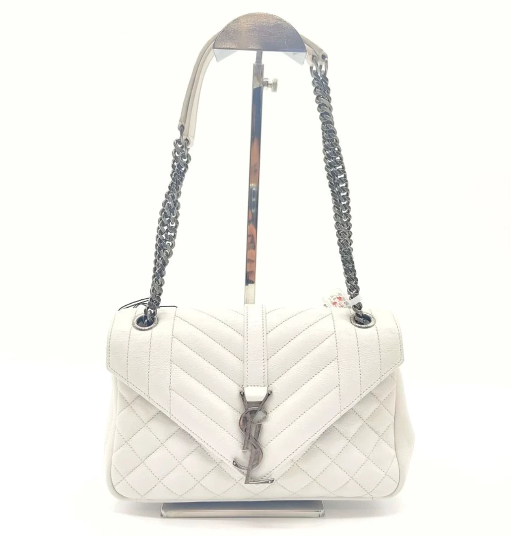 95新 YSL/圣罗兰 YSL/圣罗兰白银信封链条单肩包 53194