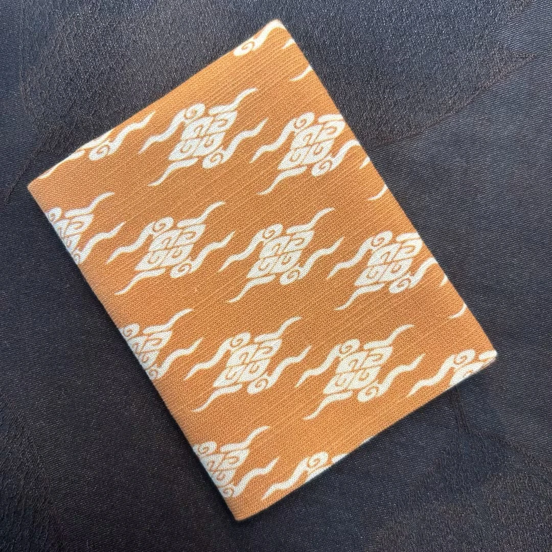 【见珊】<流云纹>橘色棉布茶巾（慢蓝S0127）