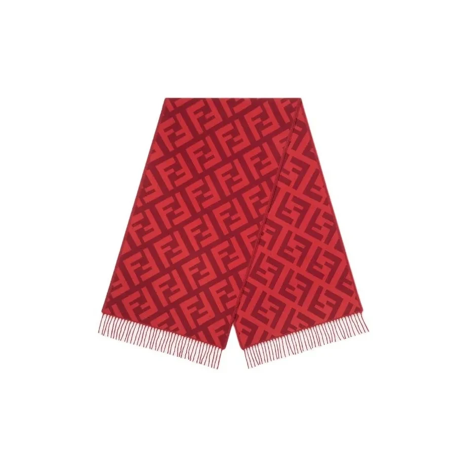 FENDI芬迪 Logo时尚潮流 绒线 围巾 男女同款 红色