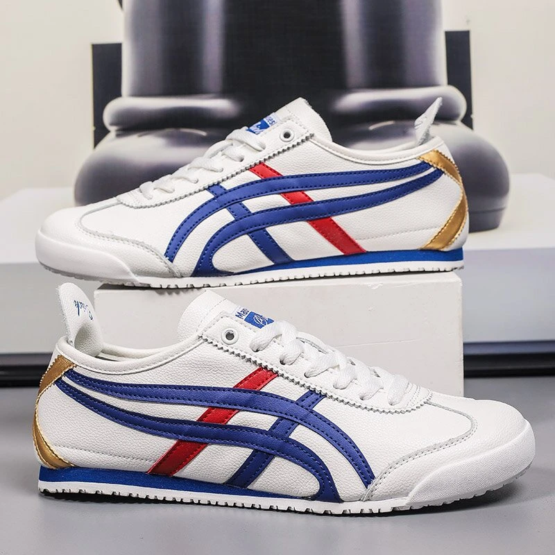 真皮牛皮防滑德迅阿甘鞋冢家潮流一脚蹬虎牌软底时尚运动板鞋