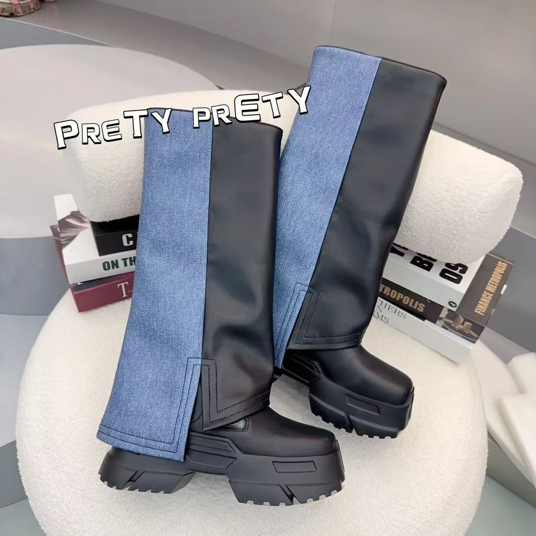 现货A4｜真皮羊里垫厚底超酷女靴｜半码拍小｜2503-6