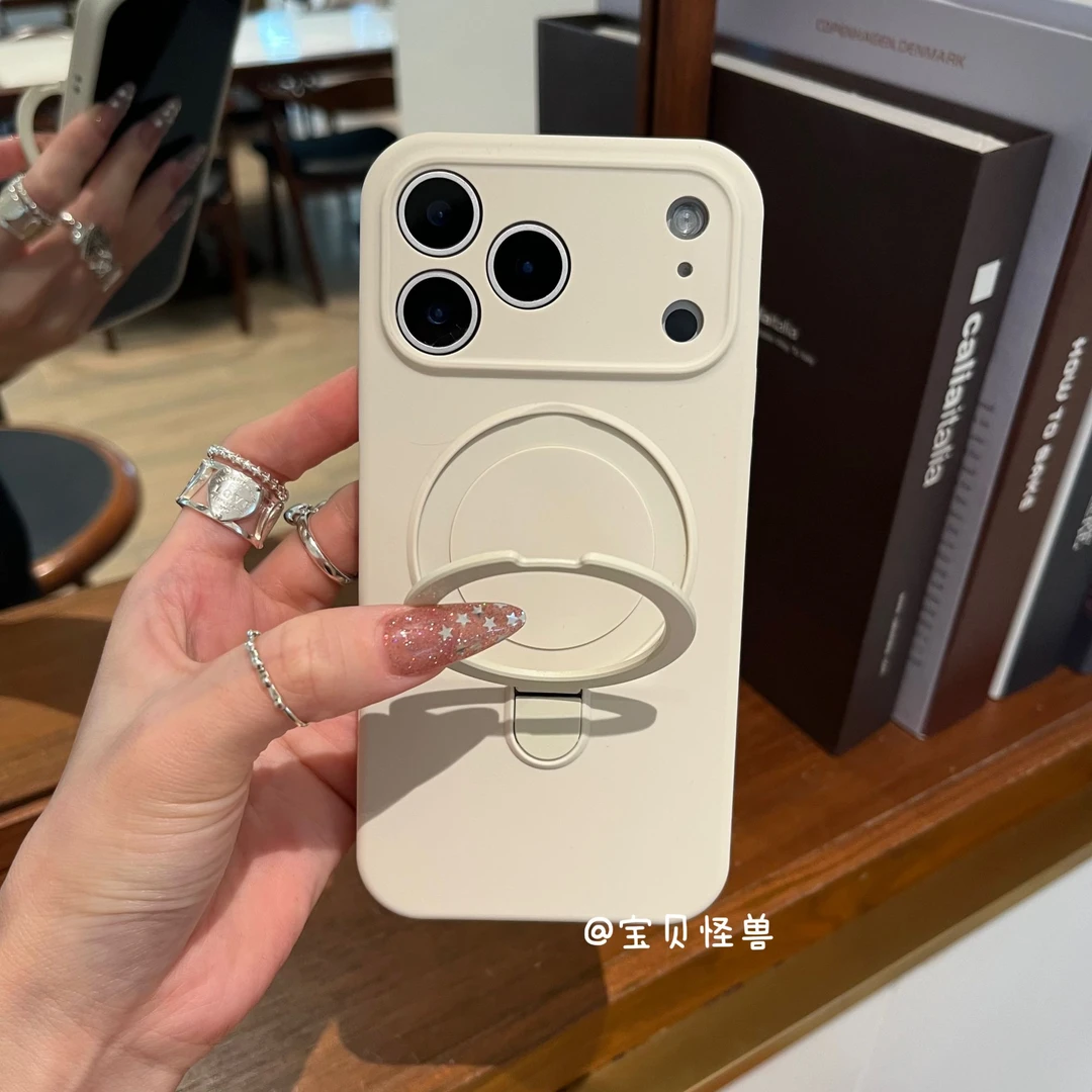 一体360°旋转支架适用iPhone17promax液态硅胶苹果16/15/14防摔13