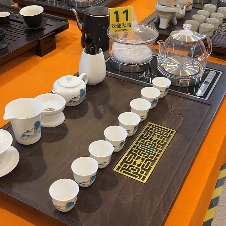 茶具换纯白茶具套装