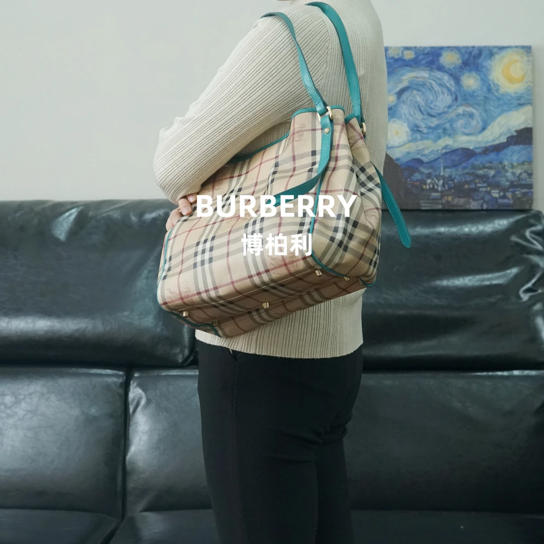 95新 BURBERRY/博柏利 巴宝莉/格纹单肩包/FYXS12624024/4024