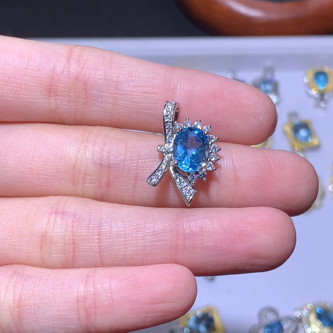 水晶戒指银S925镶嵌洛*i吊坠