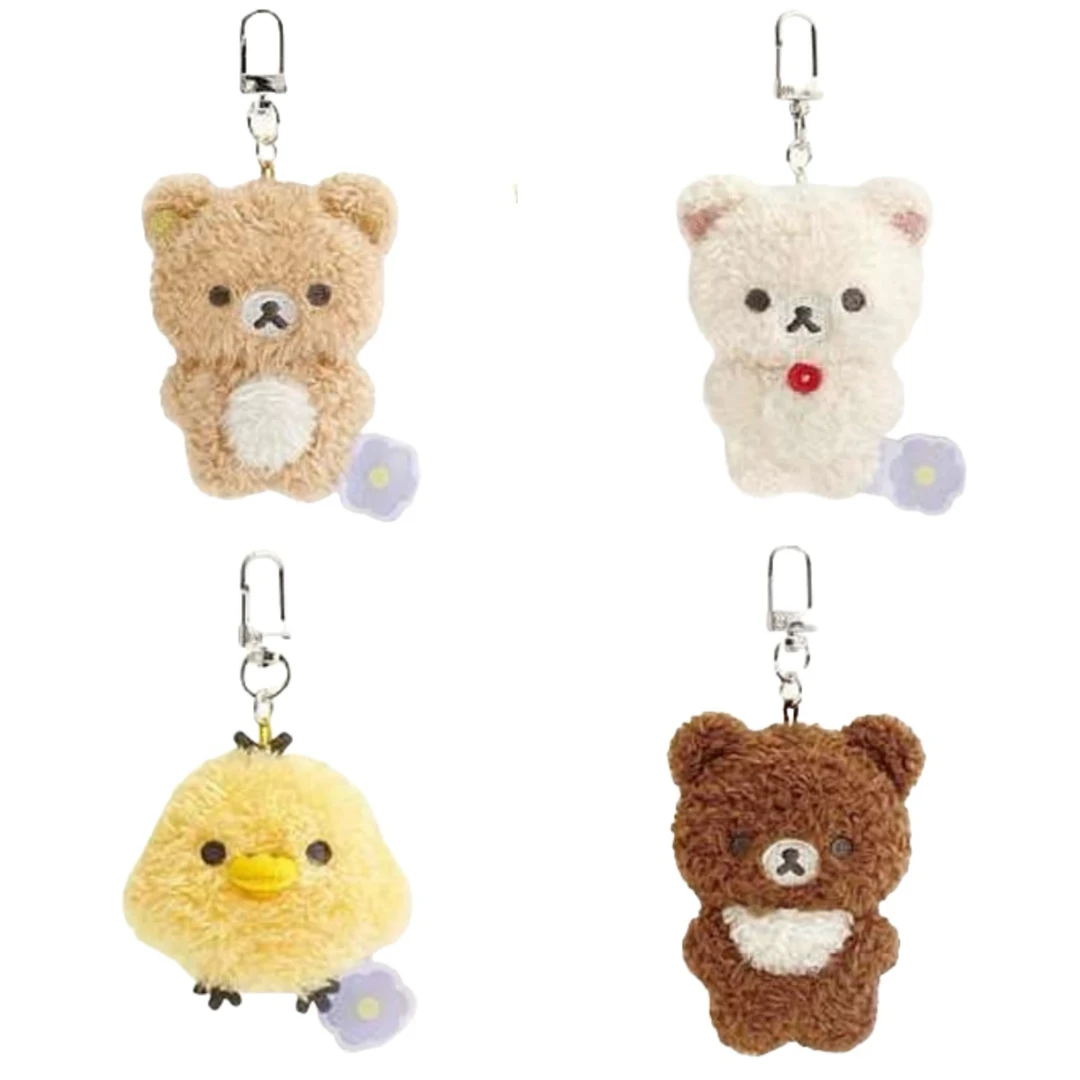 【正品】现货 日本轻松熊Rilakkuma春日花朵新基础毛茸茸卷毛挂件