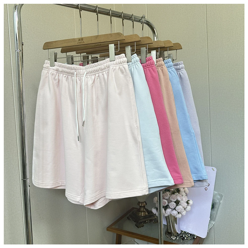 2D002 春夏新款宽松抽绳松紧腰女士休闲短裤