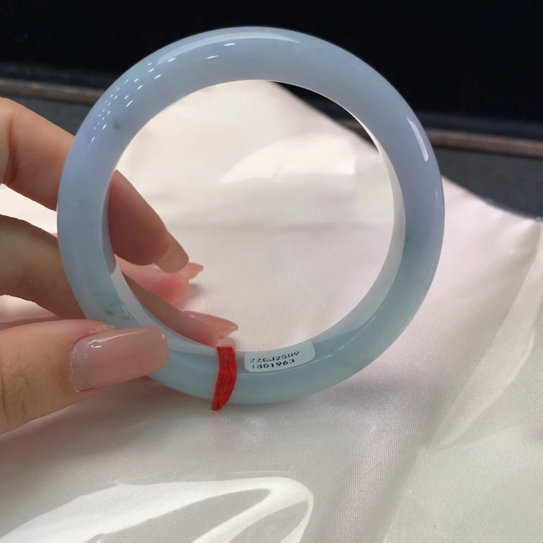 翡翠未镶嵌手镯缅甸A货翡翠 半山紫罗兰58 59