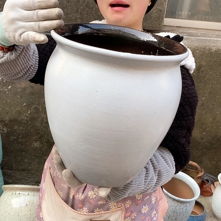 紫砂花盆瑕疵口27高30瑕疵