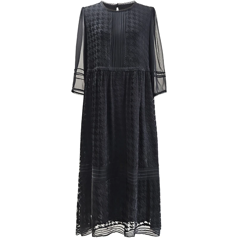 【设计师沈兰】E5237简约真丝连衣裙女大牌轻奢桑蚕丝裙子春