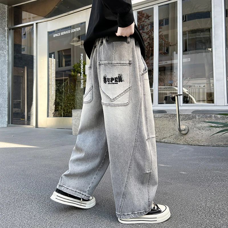 儿童装男童春装裤子2025新款中大童春秋款春季长裤休闲牛仔裤男孩