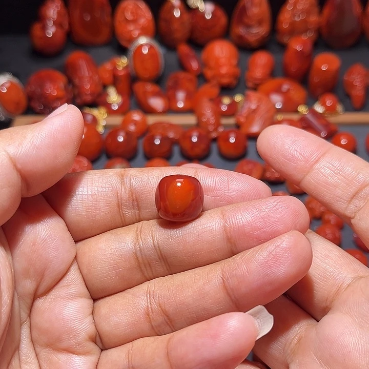 南红玛瑙未镶嵌配饰火焰纹老型13.7mm