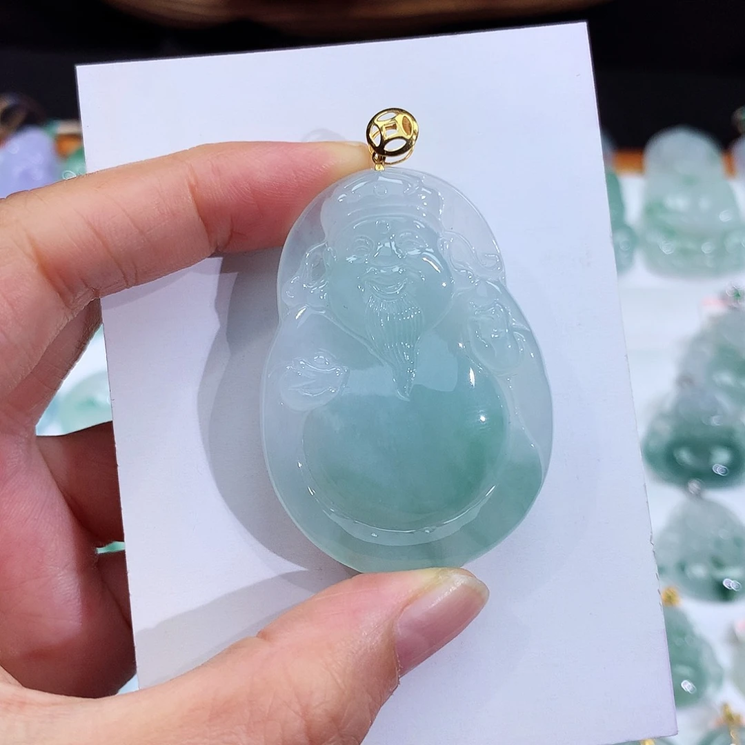 翡翠18K金镶嵌颈饰j****?翡翠吊坠