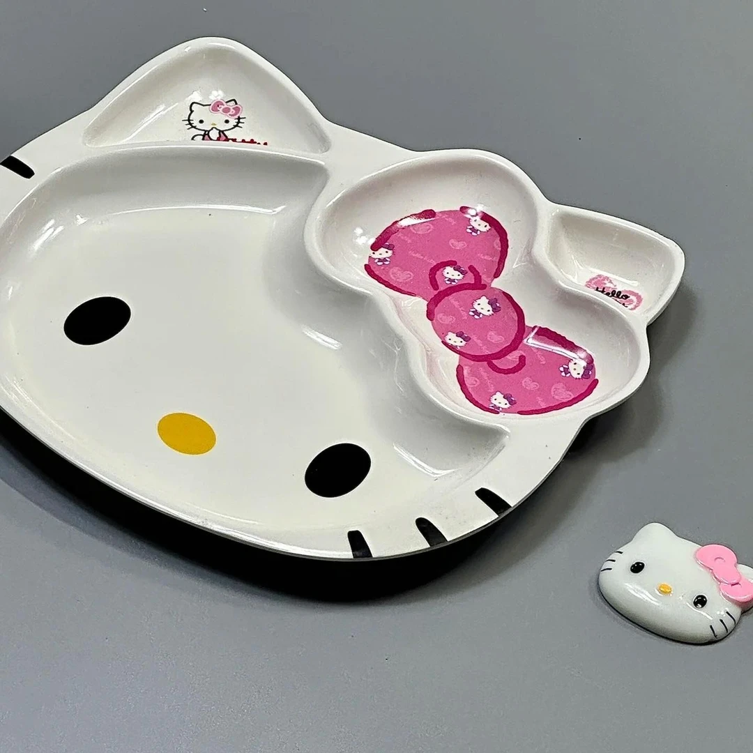 2025可爱kitty餐盘碟子儿童分格餐盘大人饺子早餐仪式感漂亮家用