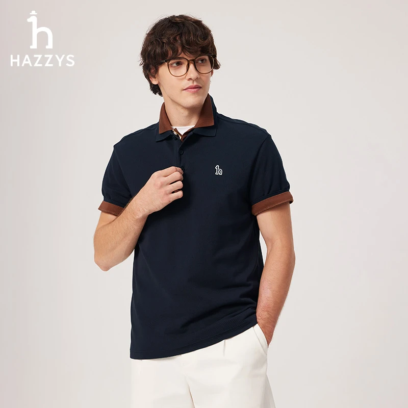 【商场同款】Hazzys哈吉斯男士商务POLO衫夏季纯棉男士商务polo衫