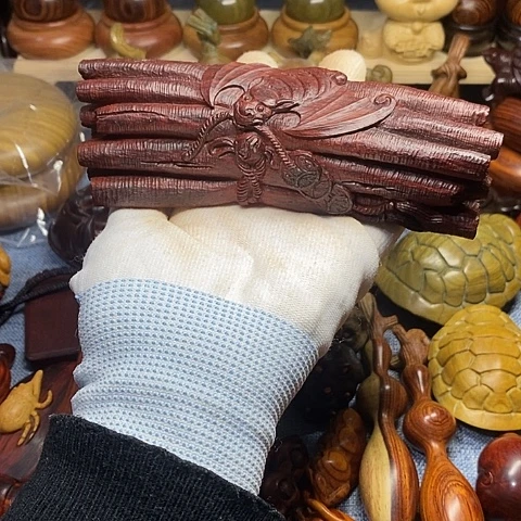 午****印度小叶紫檀大个捆財摆件