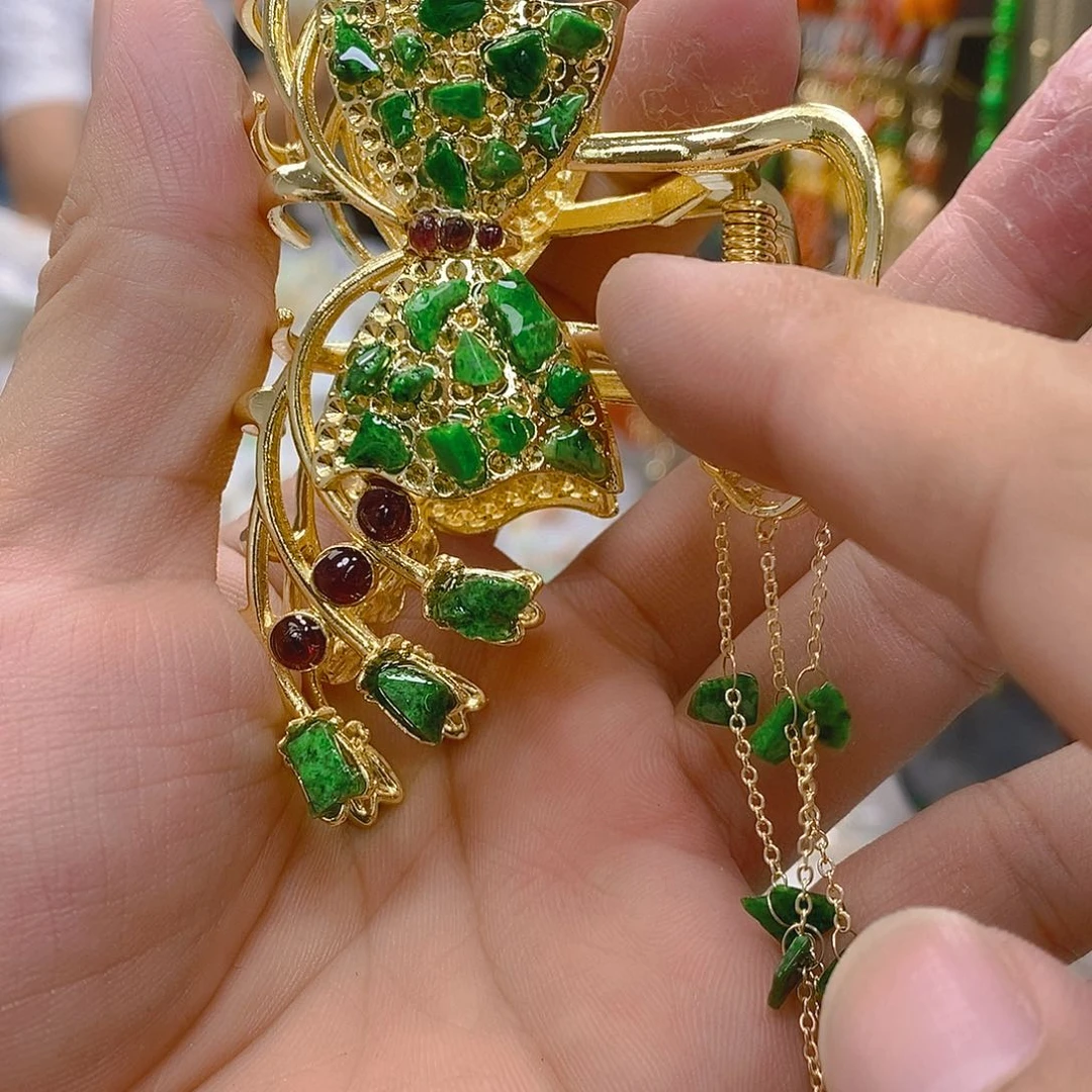 翡翠合金耳饰翡翠