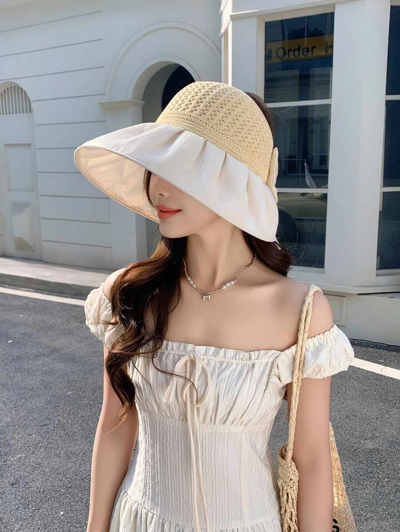 夏季纱防晒帽遮阳帽百搭紫外线