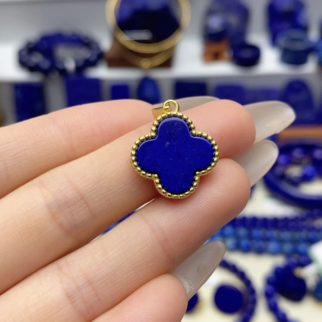 青金石银S925镀金镶嵌颈饰