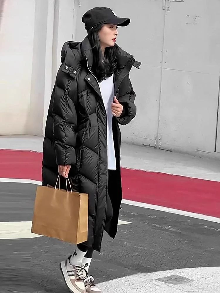 中长款棉服休闲宽松学生冬季时尚加厚新款韩版宽松氛围感韩版外套