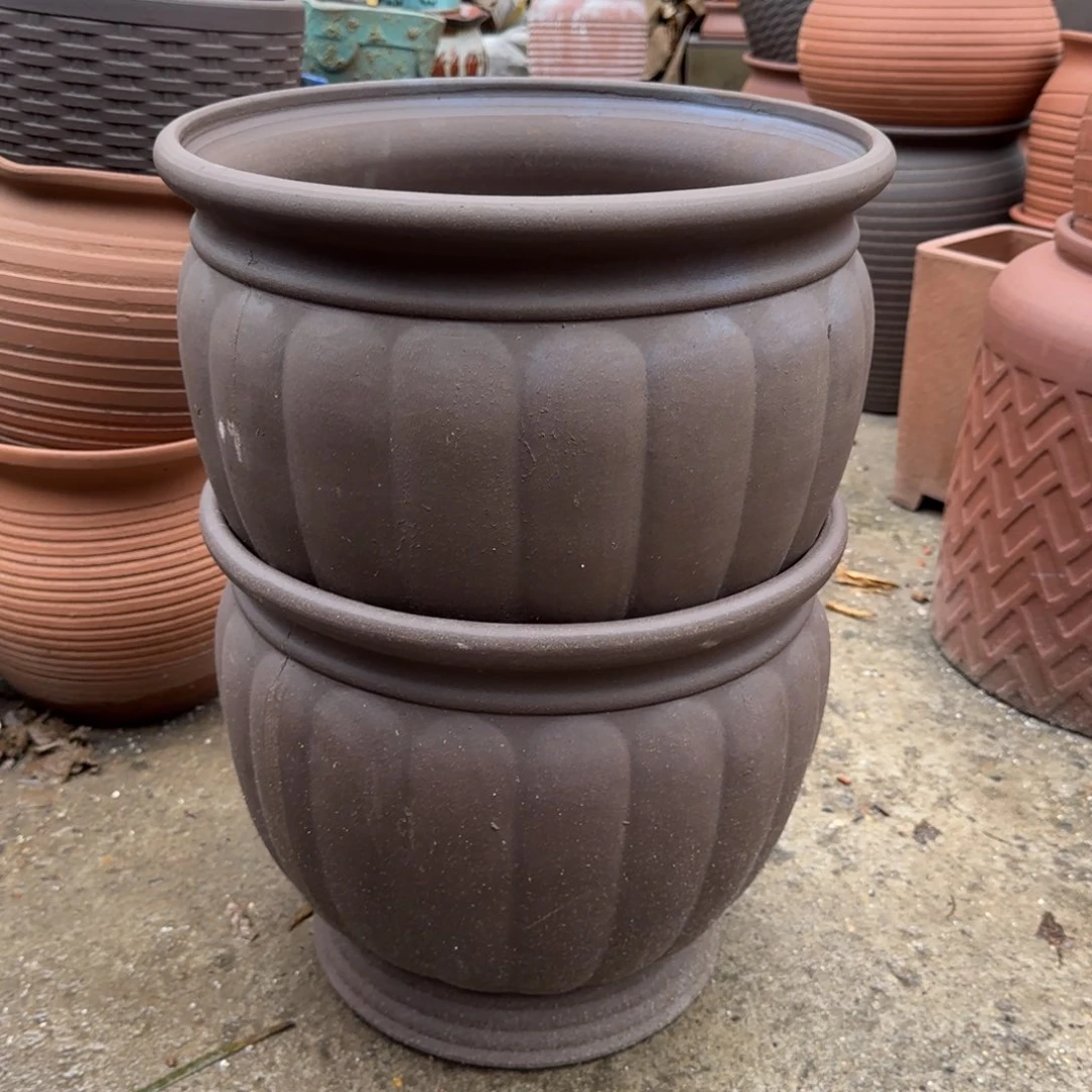 紫砂花盆口35高30宜兴紫砂瑕疵底部