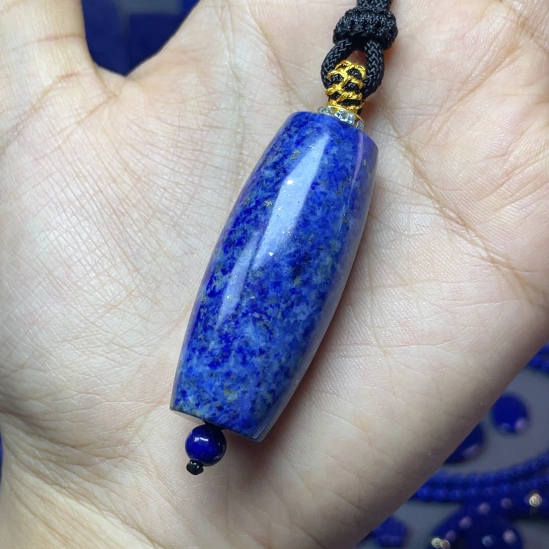 青金石未镶嵌19×45mm古珠吊坠