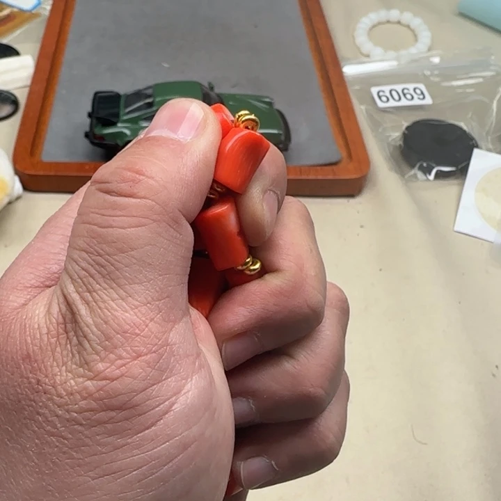 白玉菩提吊坠红色6153