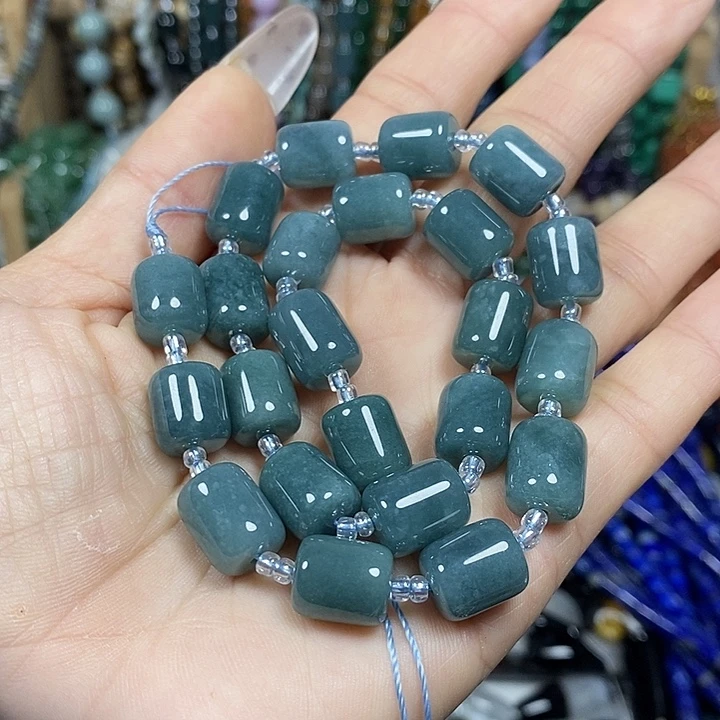 玛瑙/玉髓未镶嵌珠宝半成品天然蓝水翡翡卡10mm