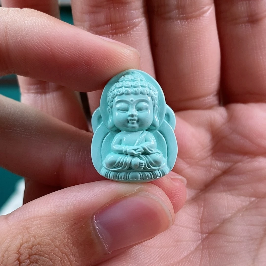 绿松石珠宝奇石未镶嵌大日如来