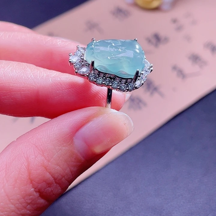 翡翠吊坠(不含链)银S925镶嵌