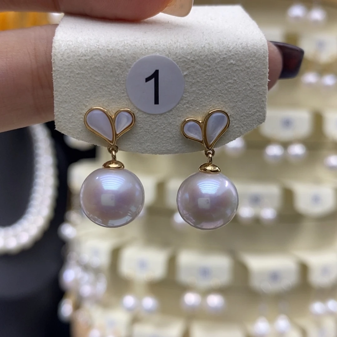 银S925镶嵌淡水珍珠耳饰