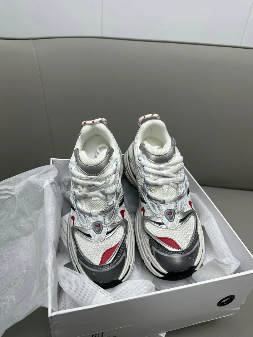 欧货真皮网面系带厚底轻便老爹鞋女