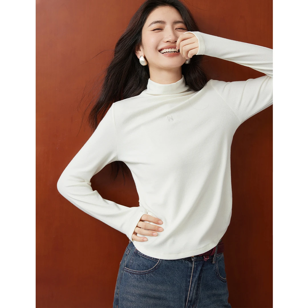 【小铃铛专属】朗文斯汀法式通勤修身别致半高领T恤DTYT5308B07089