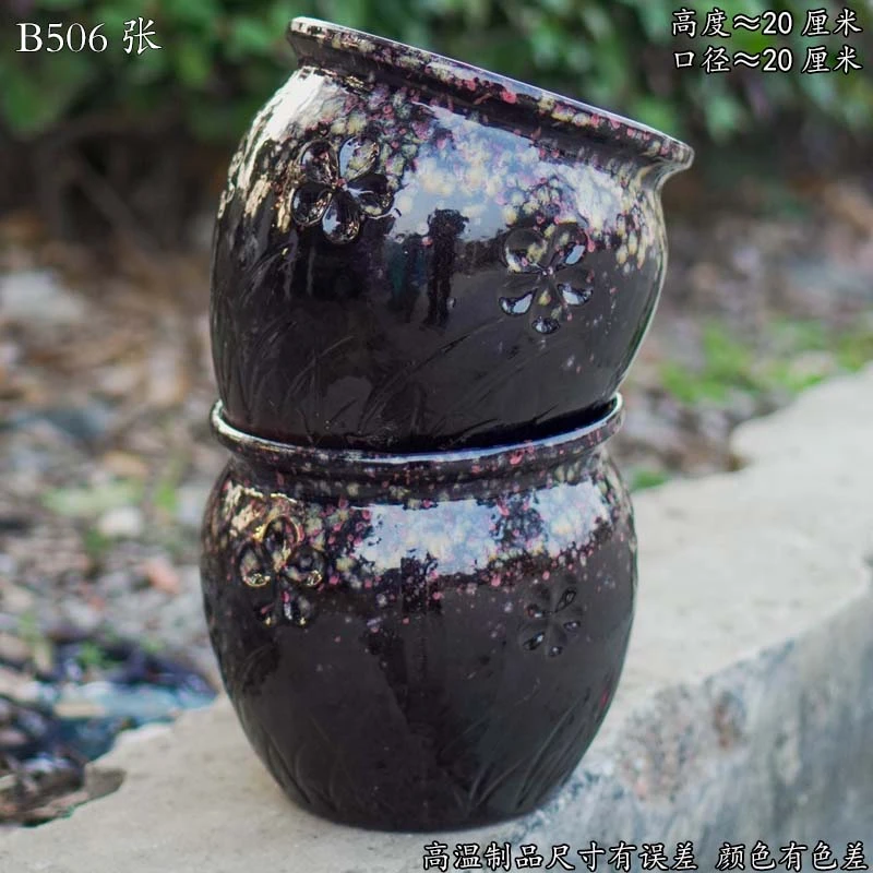 大口径创意多肉花盆陶瓷陶罐家用阳台客厅大号绿萝兰花绿植B506张