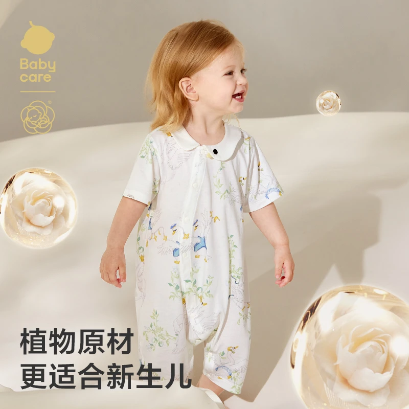 【BC童装】babycare女童男童婴儿四季山茶花爬服幼儿薄款透气儿童