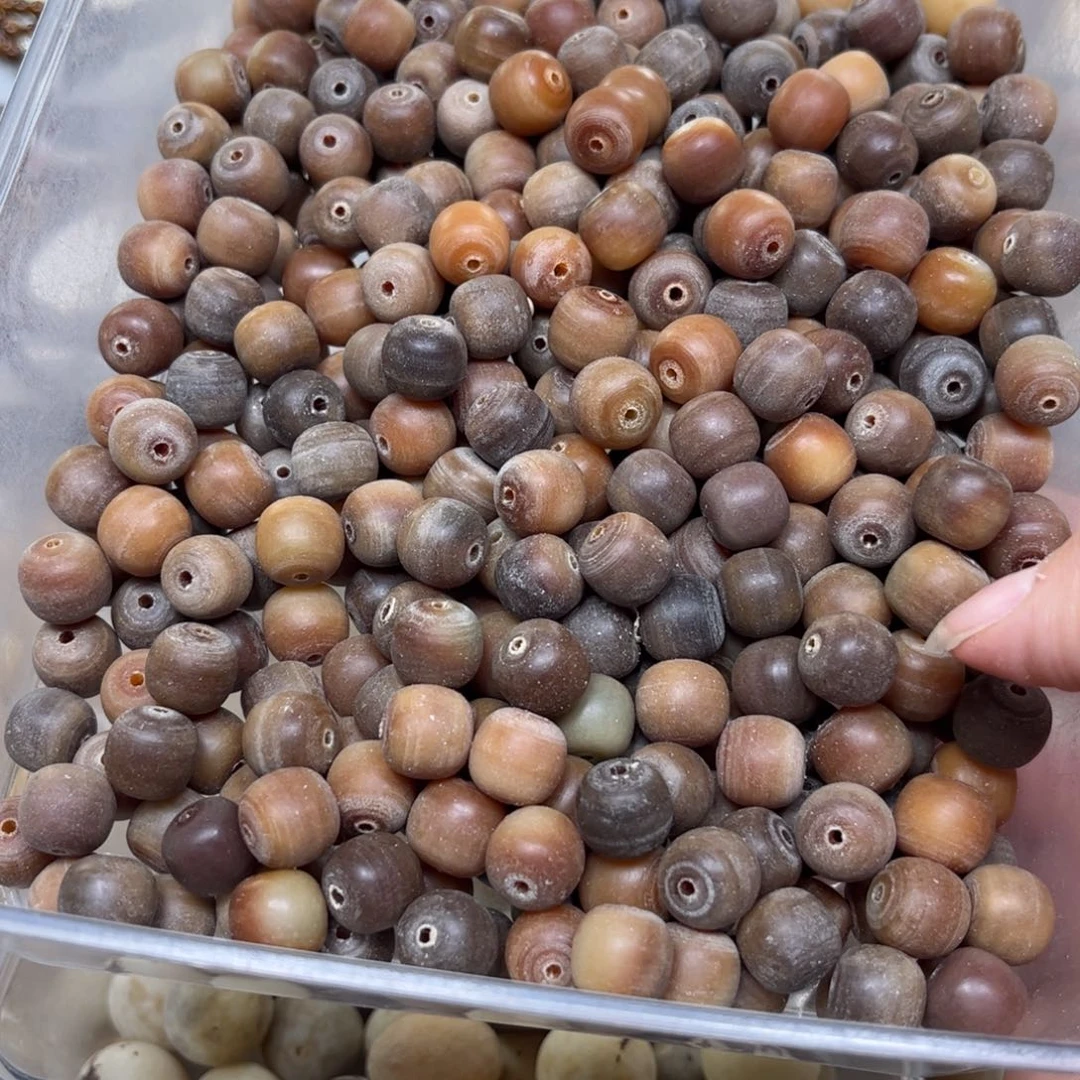 白玉菩提吊坠炫彩桶珠橘色40颗