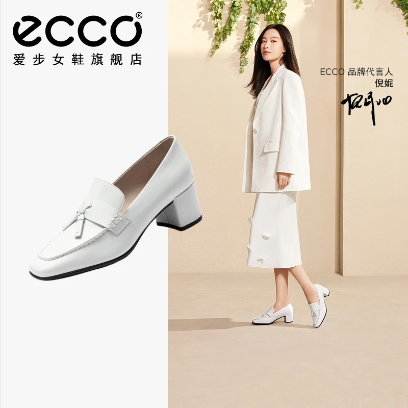 ECCO爱步时尚真皮流光风乐福鞋女士小皮鞋型塑35方头系列 290943