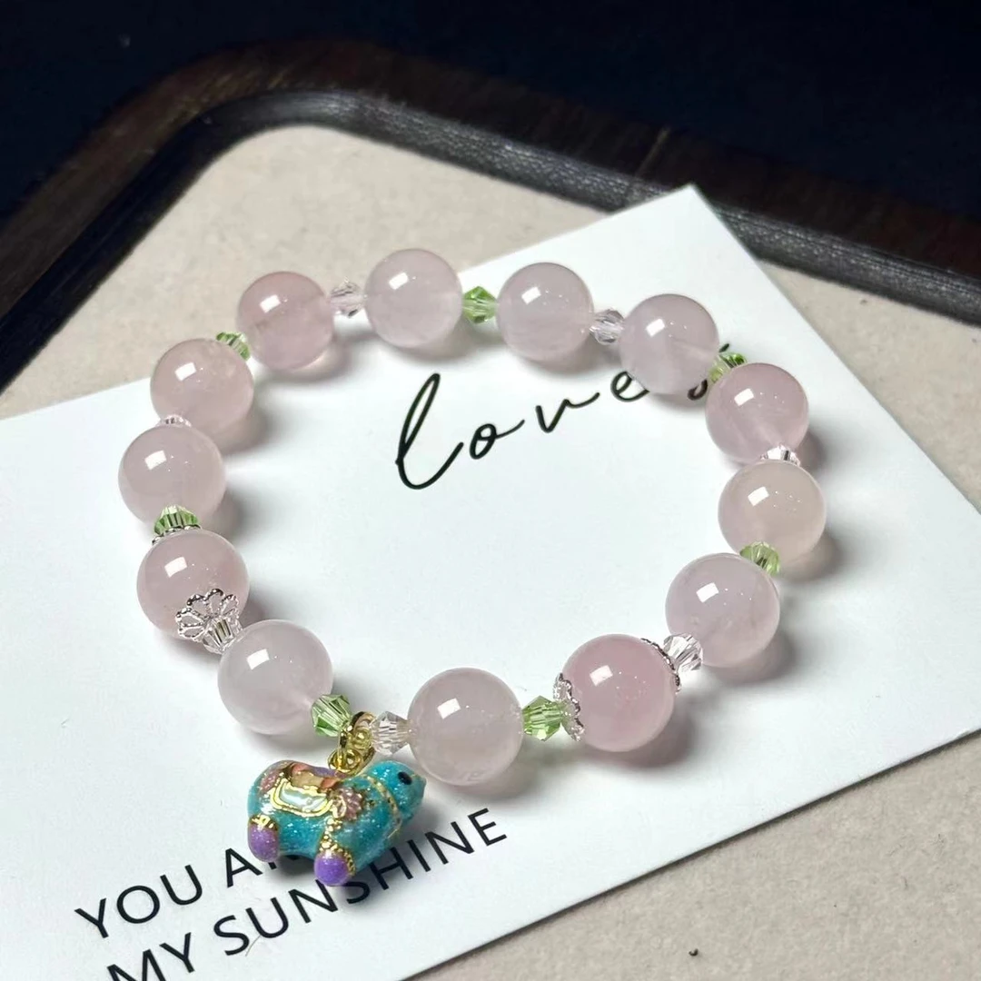 原创风高货粉水晶配小马吊坠女款轻奢甜美手链 多样性发一SL6008