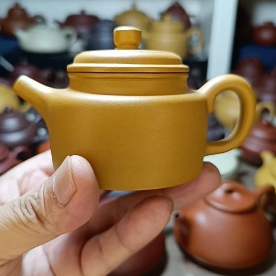 紫砂茶盘原矿黄金段泥德钟160cc内推半手工