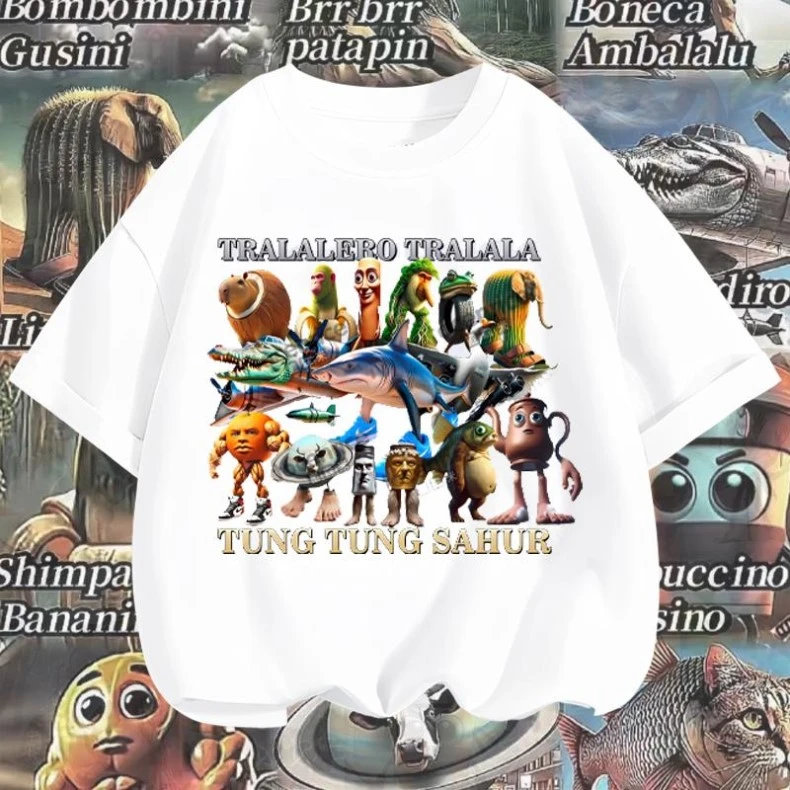 美国通通哥木棍人童装短袖t恤潮牌周边中大儿童纯棉半袖上衣夏季