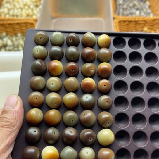 白玉菩提吊坠精品14敦煌桶珠50颗