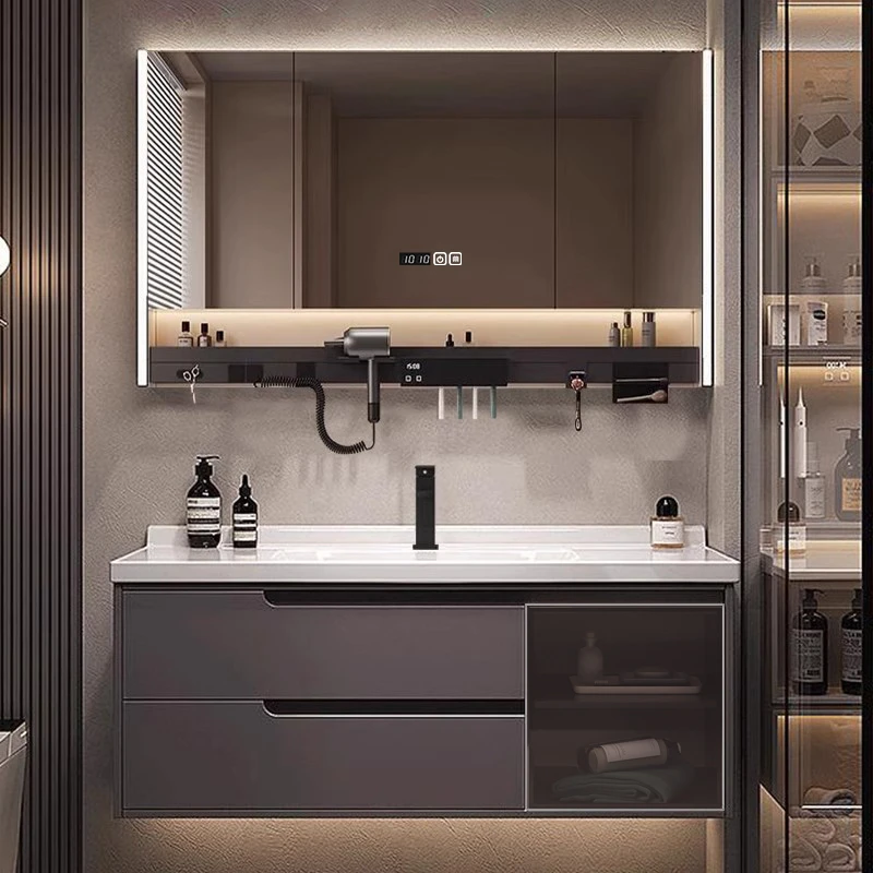 艺昕智能浴室柜 陶瓷一体盆洗脸盆柜卫浴洗手盆柜 洗手台盆柜组合