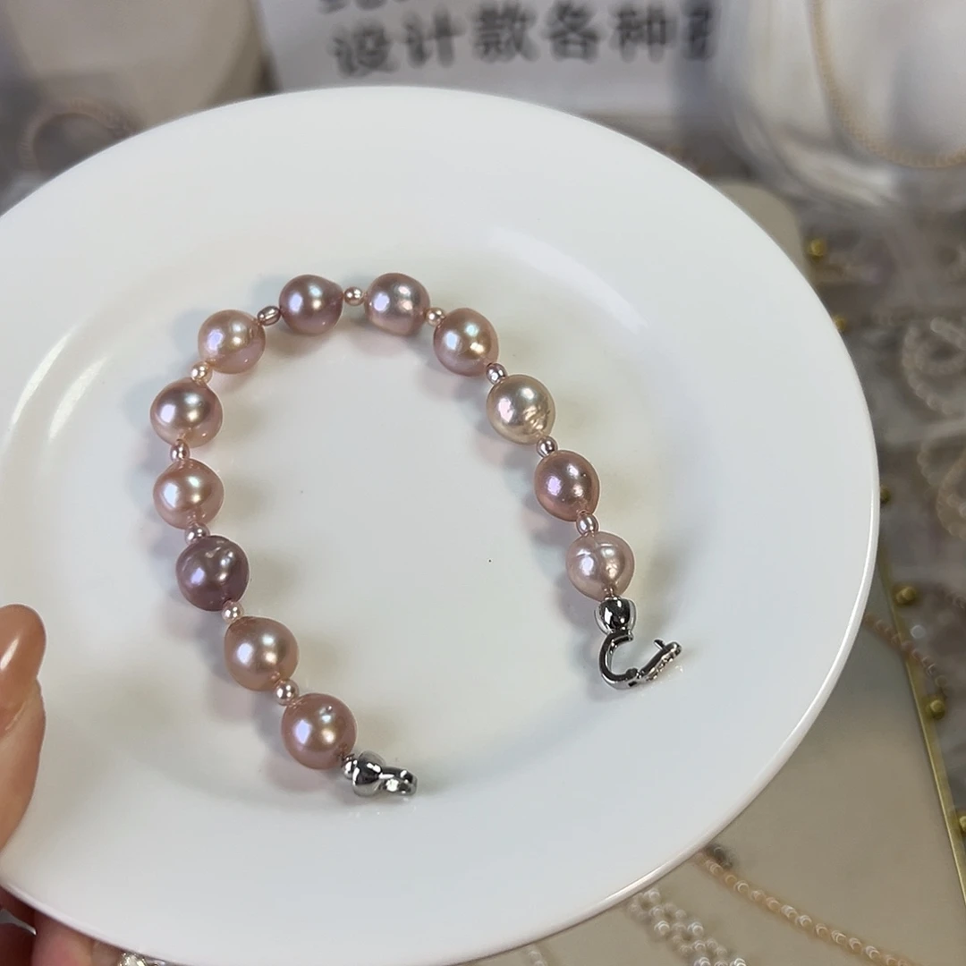 ****心淡水珍珠钛钢天然淡水珍珠