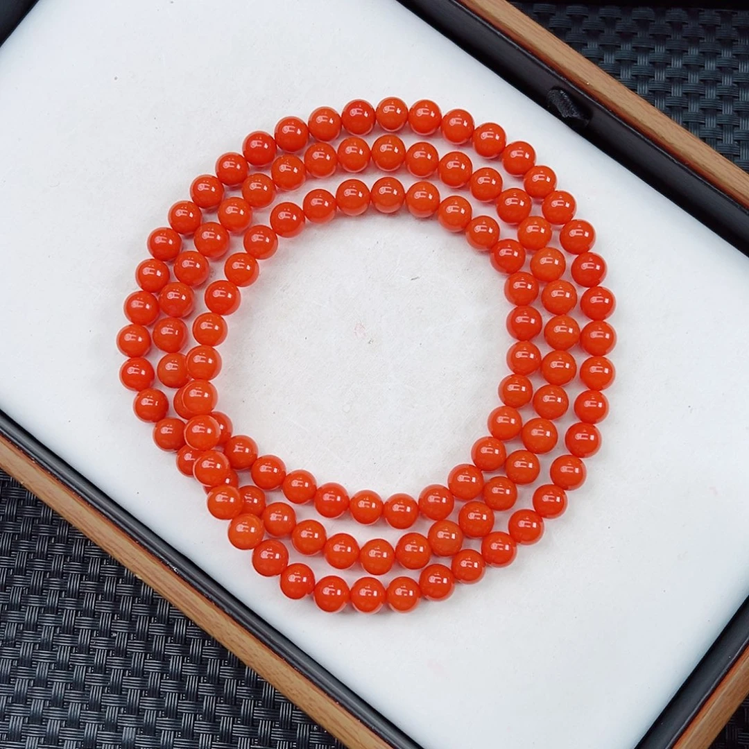 未镶嵌天然南红玛瑙保山杨柳滴水洞亮光收藏级长串卡7一条