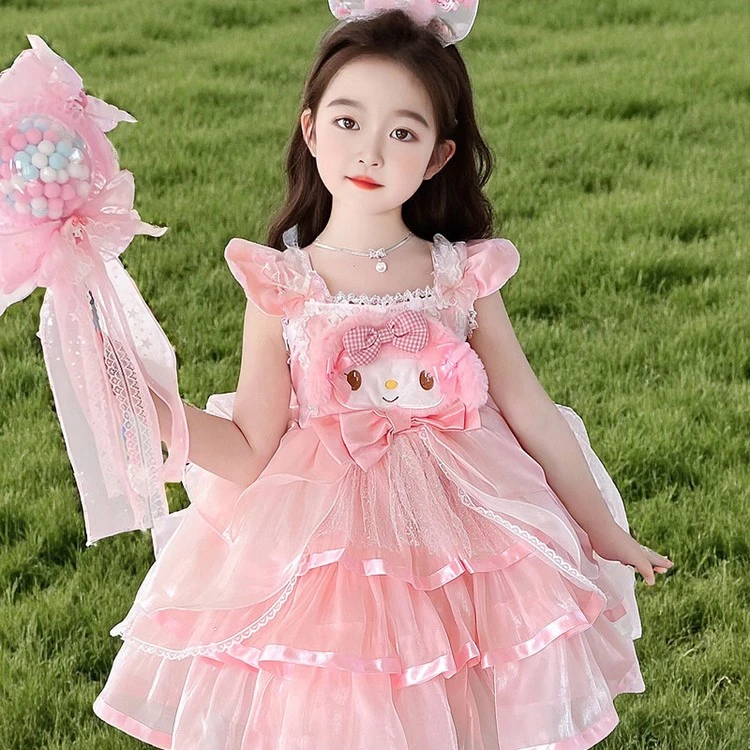 粉色美乐蒂洛丽塔公主裙甜美洋气蓬蓬裙卡通吊带儿童生日连衣裙