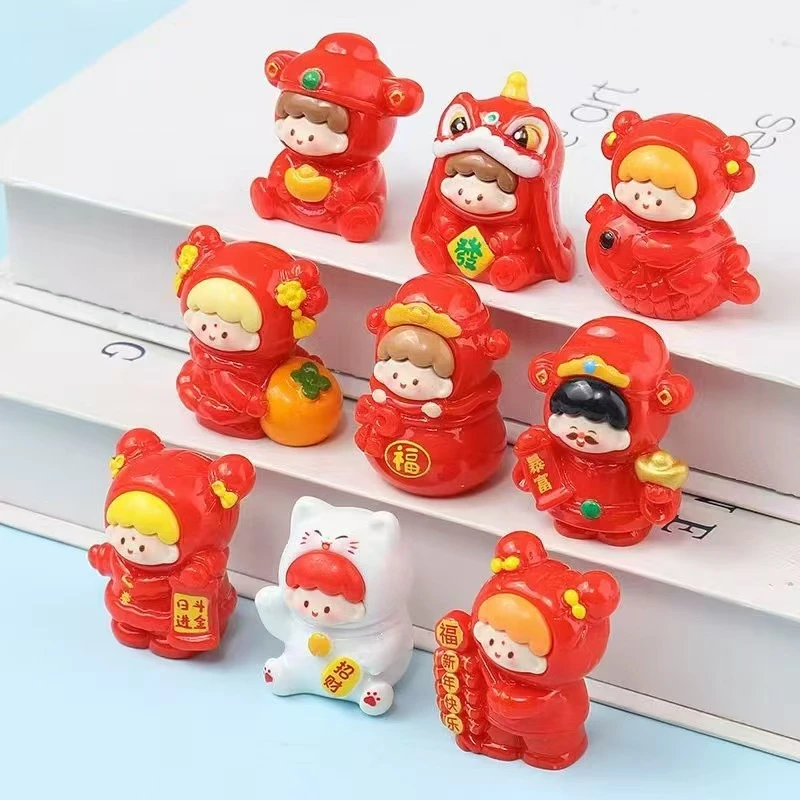 九宫格【实色新年阿卓】实色树脂配件diy桌面摆件钥匙扣