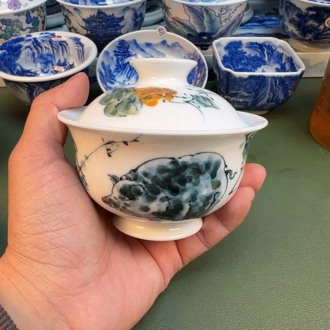 纯手工纯手绘茶具石头59